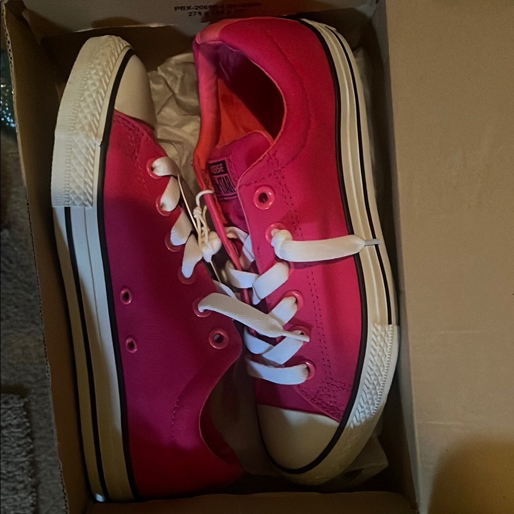 Converse Pink and White High-Top Sneakers